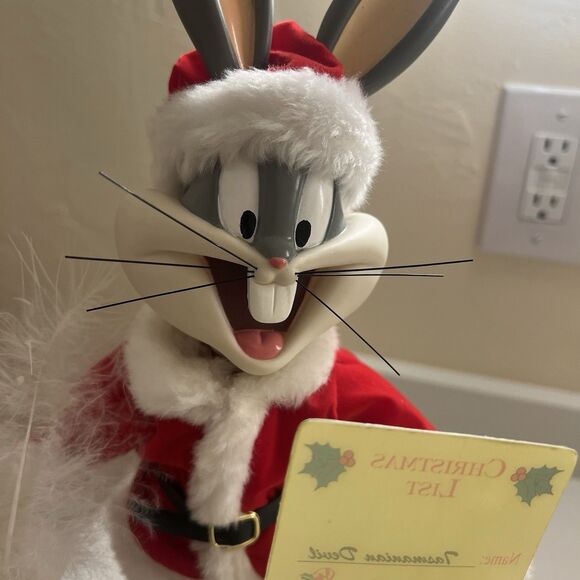 Looney Tunes 15" Animated Figure Bugs Bunny Santa Christmas Matrix 1997 No Sound - Picture 5 of 16